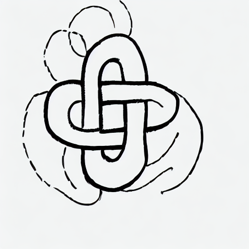 AI image generated of A black and white drawing of a chain link.