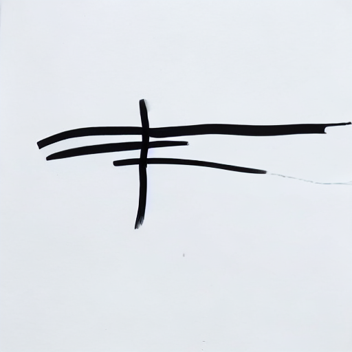 AI image generated of A black drawing of a curved line on a white background.