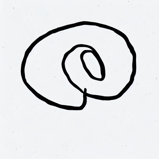 AI image generated of A black drawing of a head with a curved line on the forehead.