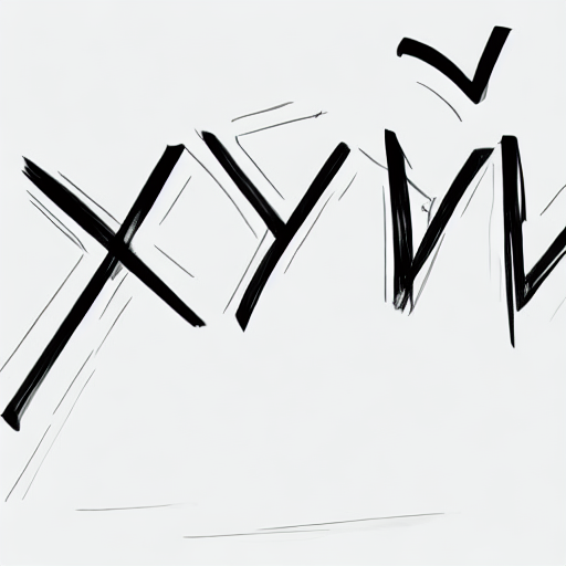 AI image generated of A black and white drawing of a letter X.