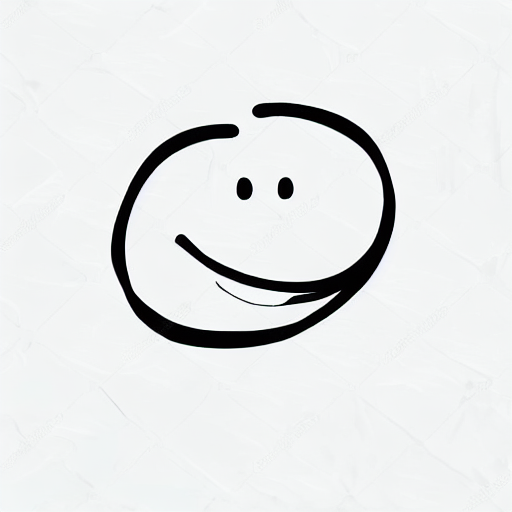 AI image generated of A black and white drawing of a smiling face.