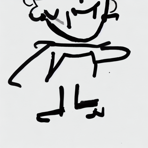 AI image generated of A drawing of a man with a smile on his face.