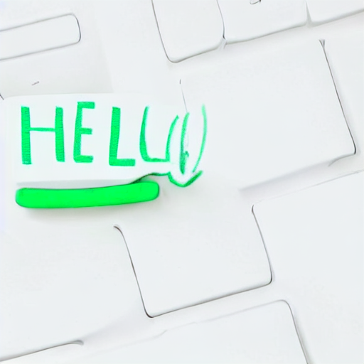 AI image generated of A green text that says "Hello anyone".