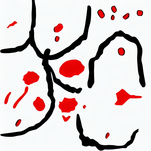 AI image generated of A black and red drawing of a body part.