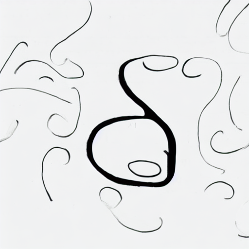 AI image generated of A black drawing of a letter S.