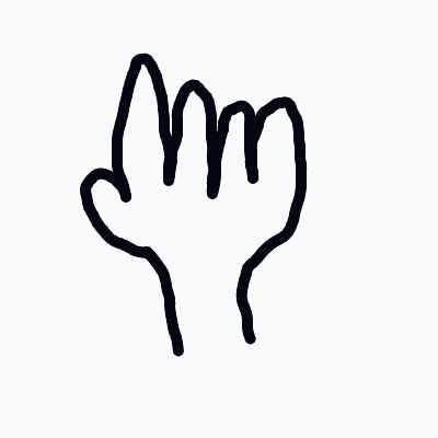 A%20simple%2C%20bold%20outline%20of%20a%20hand%20with%20four%20fingers%20extended%20upward%20and%20the%20thumb%20tucked%20to%20the%20side.