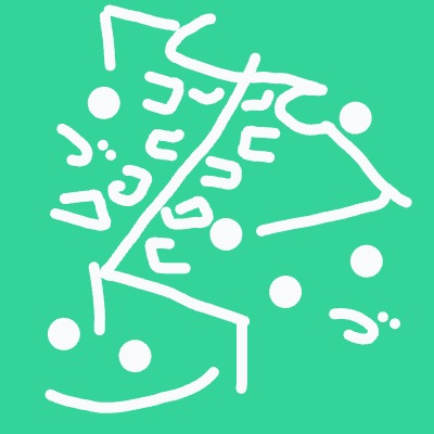 A drawing of a fish with a smile on its face.