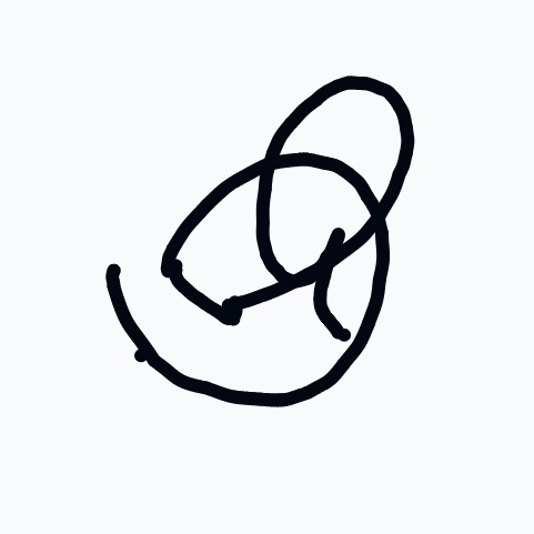 A drawing of a heart with a line through it.