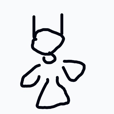 A black and white drawing of a batman figure.