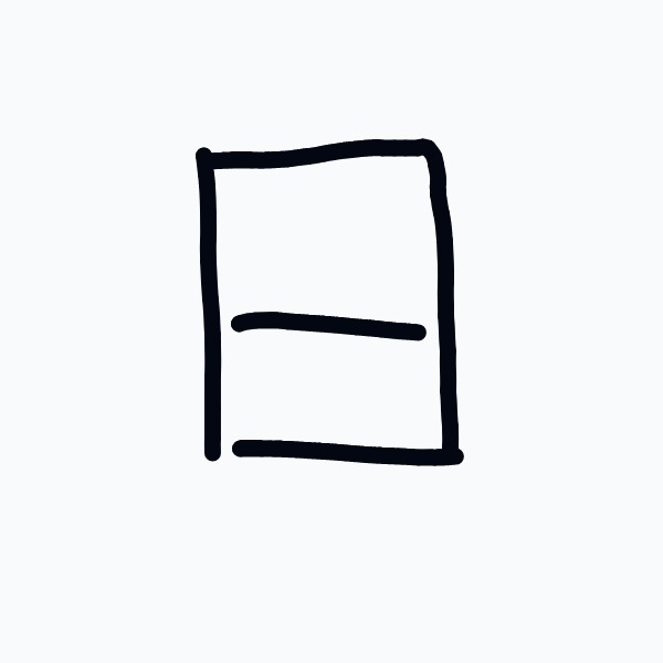 A black square with a white line in the middle.